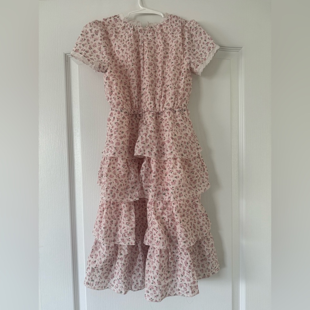 NWT - Lena & Lou - Little Girl's Floral Tiered Dress - Size 6-7 - Picture 6 of 9